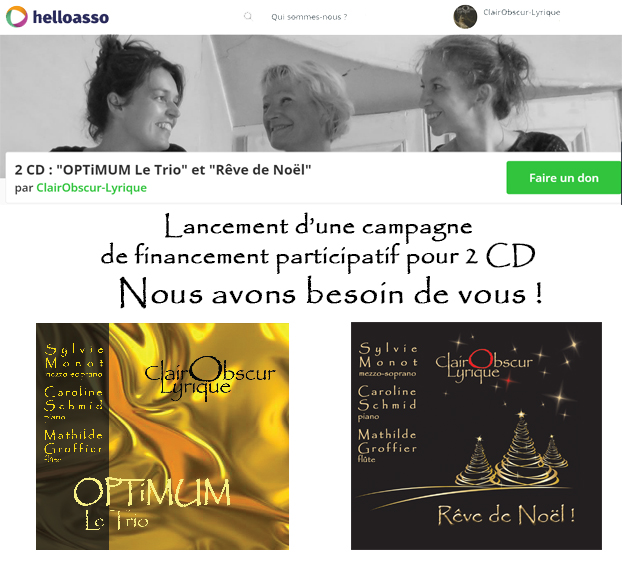 2 nouveaux CDs : « OPTiMUM » et « Rêve de Noël » – helloasso